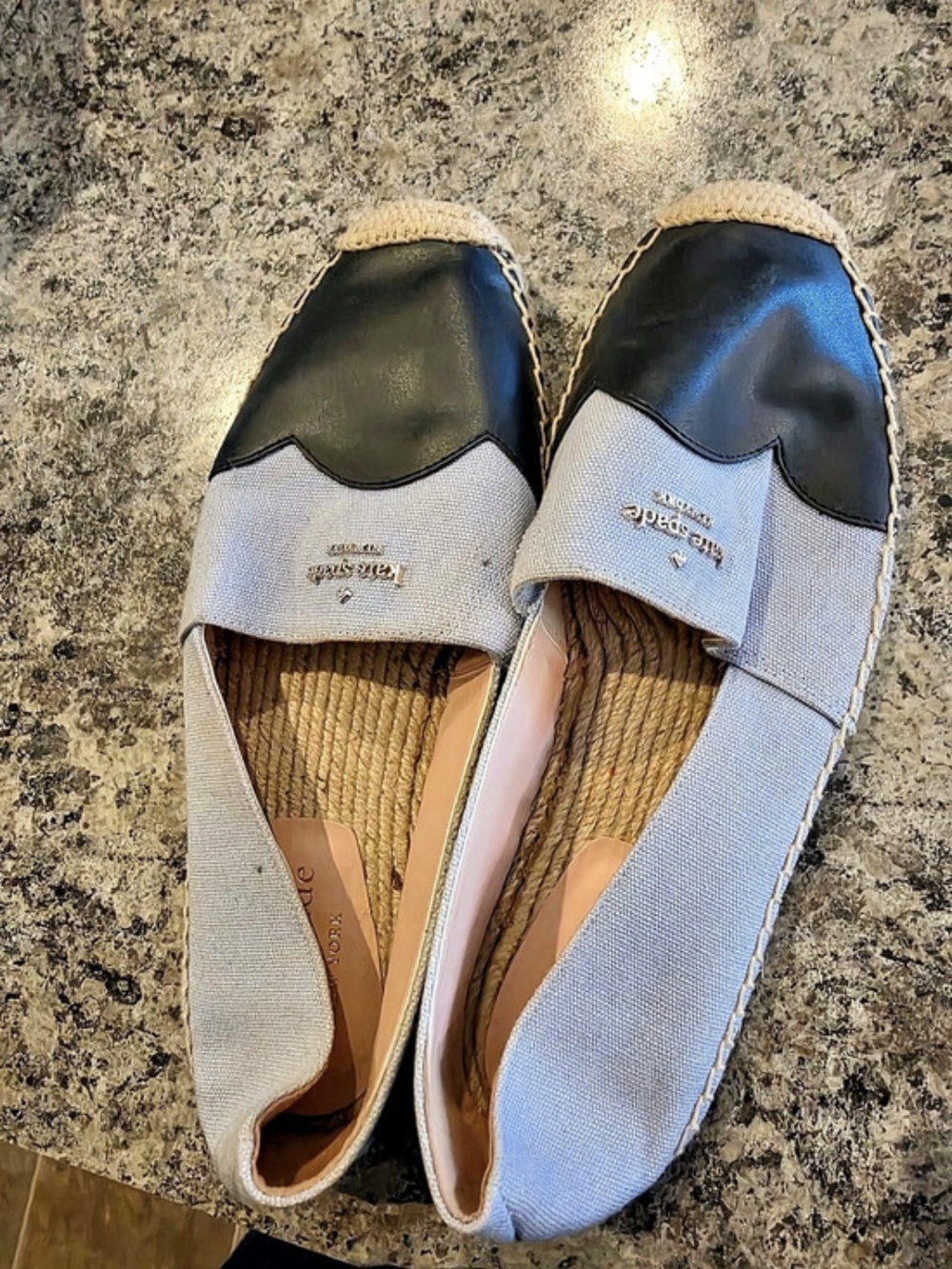 kate spade new york Women's Blue & Black Flats US 7.5